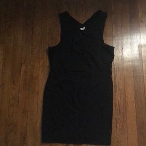 Mini black dress with cross cross back
